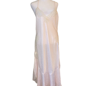 Vintage Dior Elegant Pink Satin Lingerie Nightgown size Large